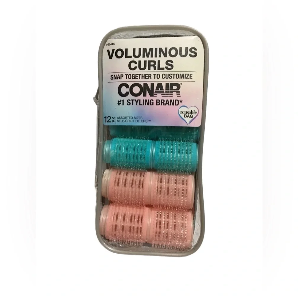 Conair Voluminous Curls snap together to customize 12pk Reusable Bag NEW